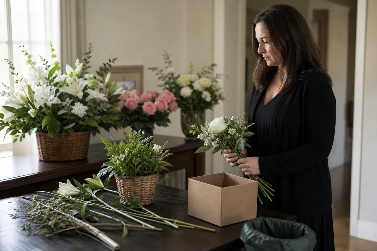 Illustration supporting What to Do With Funeral Flowers After the Service