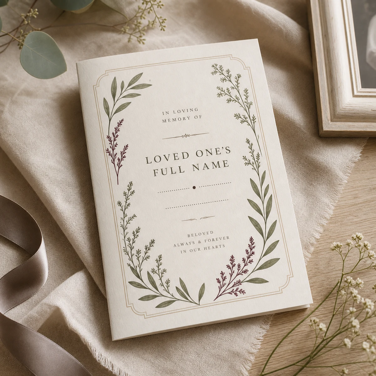 Botanical Funeral Program Template