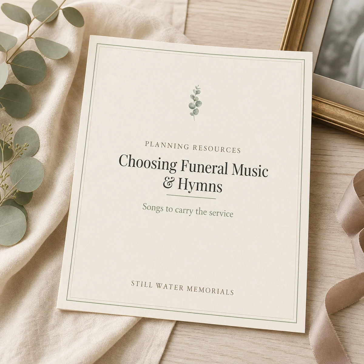 Choosing Funeral Music & Hymns — A guided planning workbook with fill-in pages